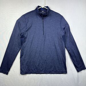 Greyson 1/4 Zip Pullover Blue Lightweight Performance Golf‎ Men's Medium Logo